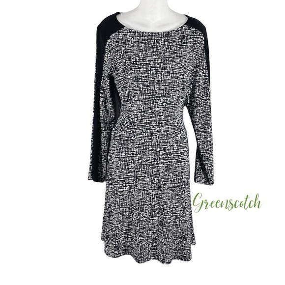 Lauren Ralph Lauren Dresses & Skirts - Ralph Lauren black white print flare dress 12 OO28